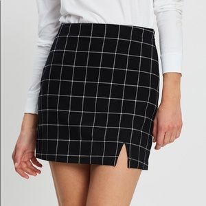 Checkered Black and Maroon Skirt
